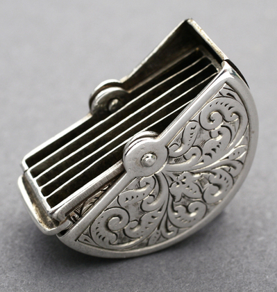 Antique Victorian Silver Circular Sovereign Case